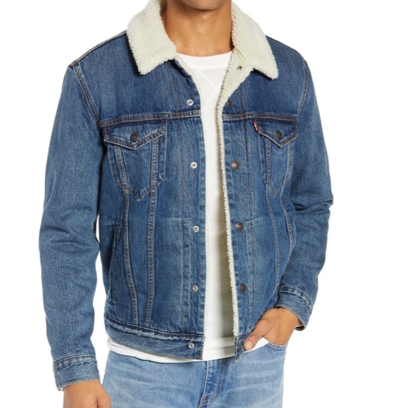 Levi's Other - Levi’s Faux Shearling Trim Denim Jacket Jeans M